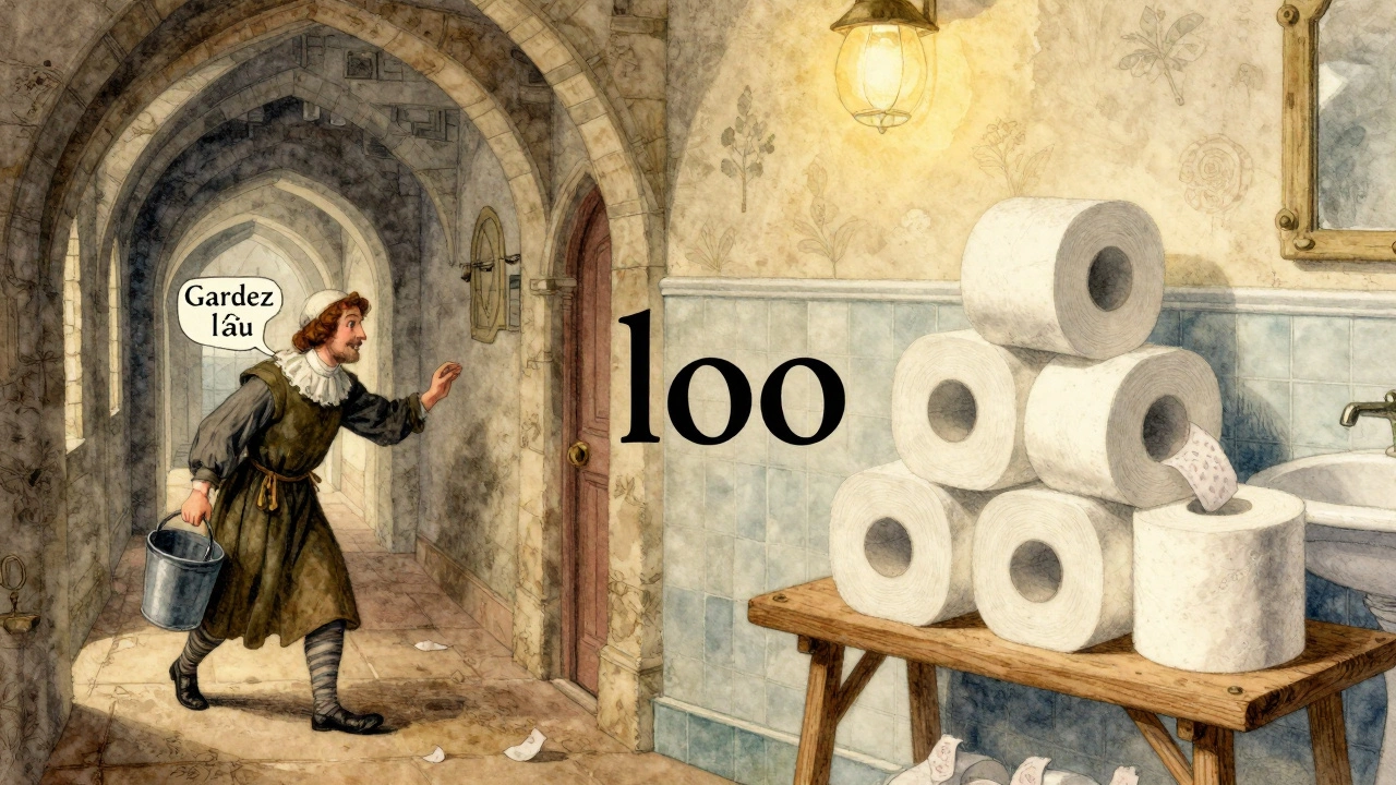 Illustration connecting medieval castle servants to modern British loo rolls