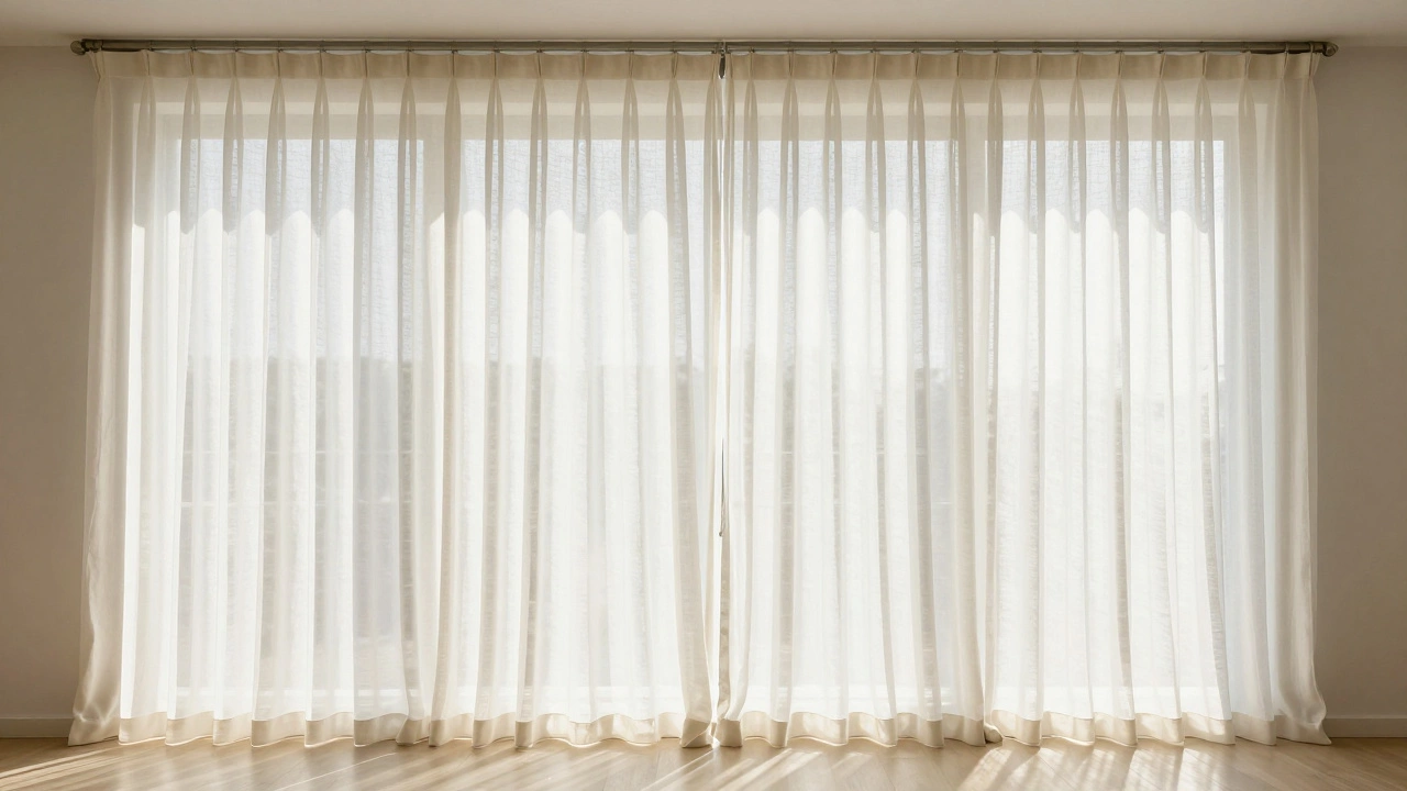 Elegant floor-to-ceiling curtains creating a seamless vertical line
